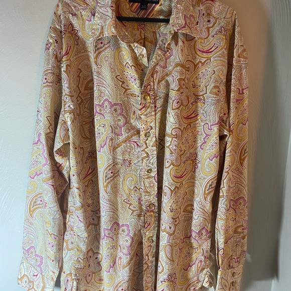 Tommy Hilfiger men's abstract floral long sleeve button up shirt- size XL - Picture 2 of 9